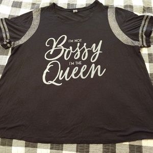 Hybrid Tops - Sassy black T shirt 3X Bossy Queen Hybrid Hybrid Tops - Sassy black T shirt 3X Bossy Queen Hybrid